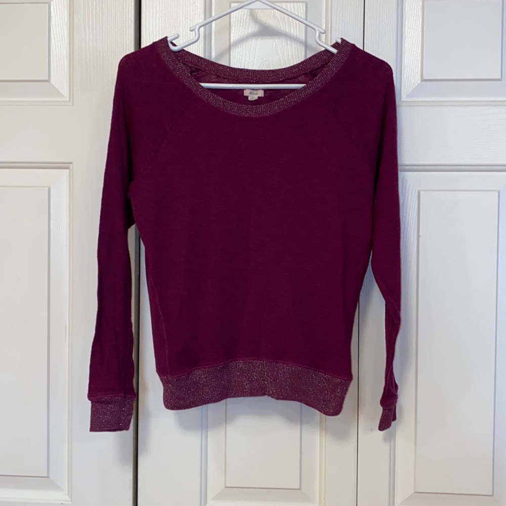 Aerie Purple Sparkle Sweater